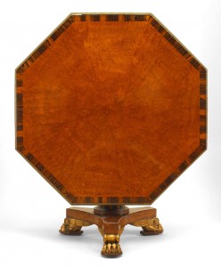 English regency thuya and gilt center table