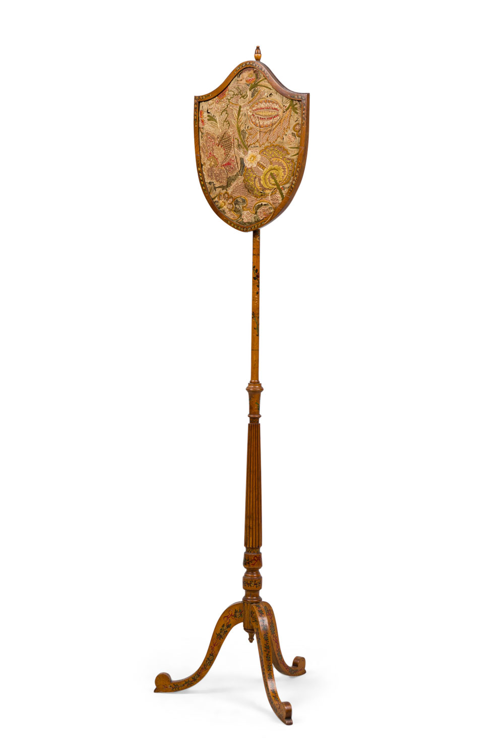 English adam Style satinwood shield pole screen