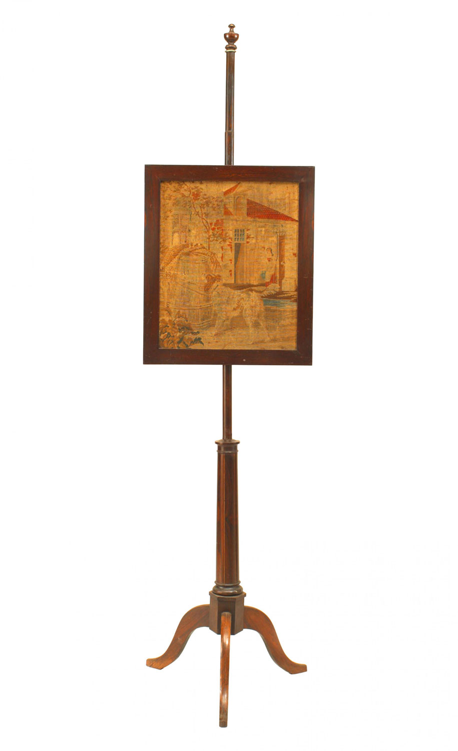 English sheraton rosewood pole screen