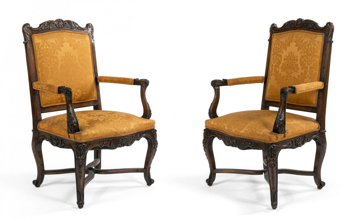 French regence gold arm chairs