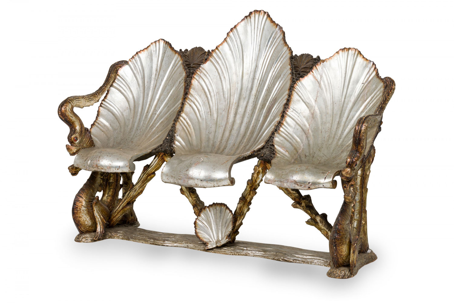 Italian venetian grotto seashell settee