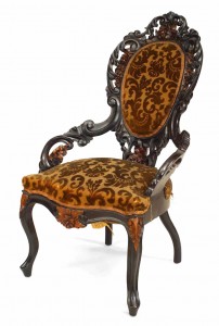 American victorian velvet arm chair