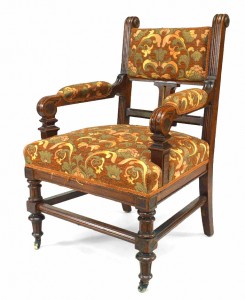 English victorian upholstered arm chair