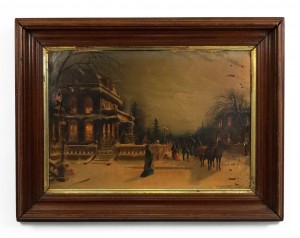 English victorian print of winter scene