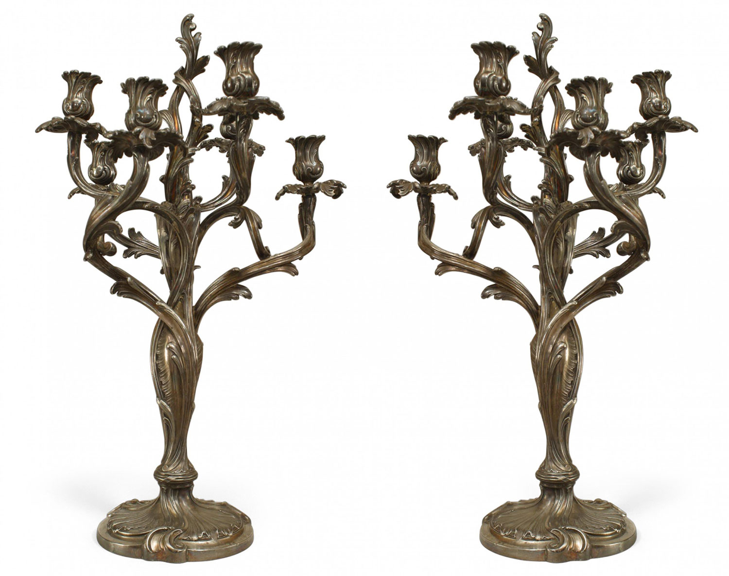 French louis xv silver plate candelabras