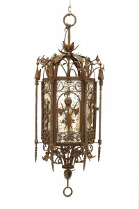 Italian renaissance wrought iron hanging lantern 1