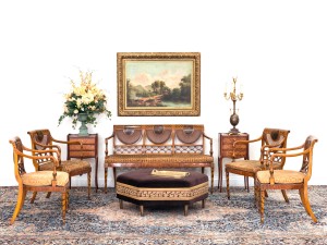 English adam satinwood living room set 1