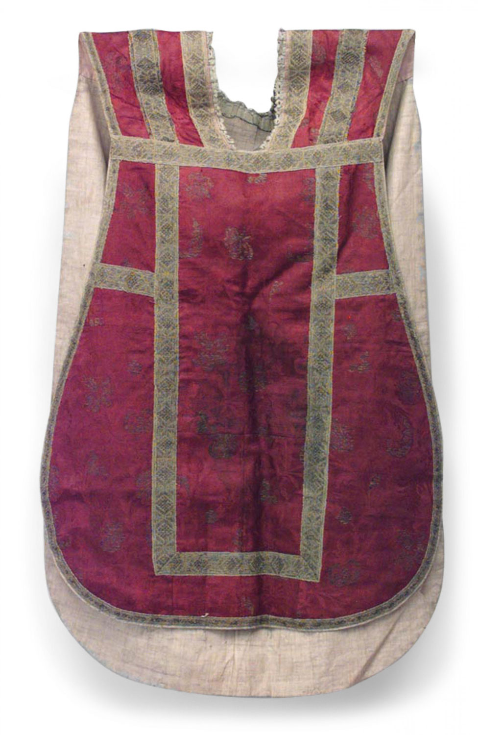 Red silk damask chasuble