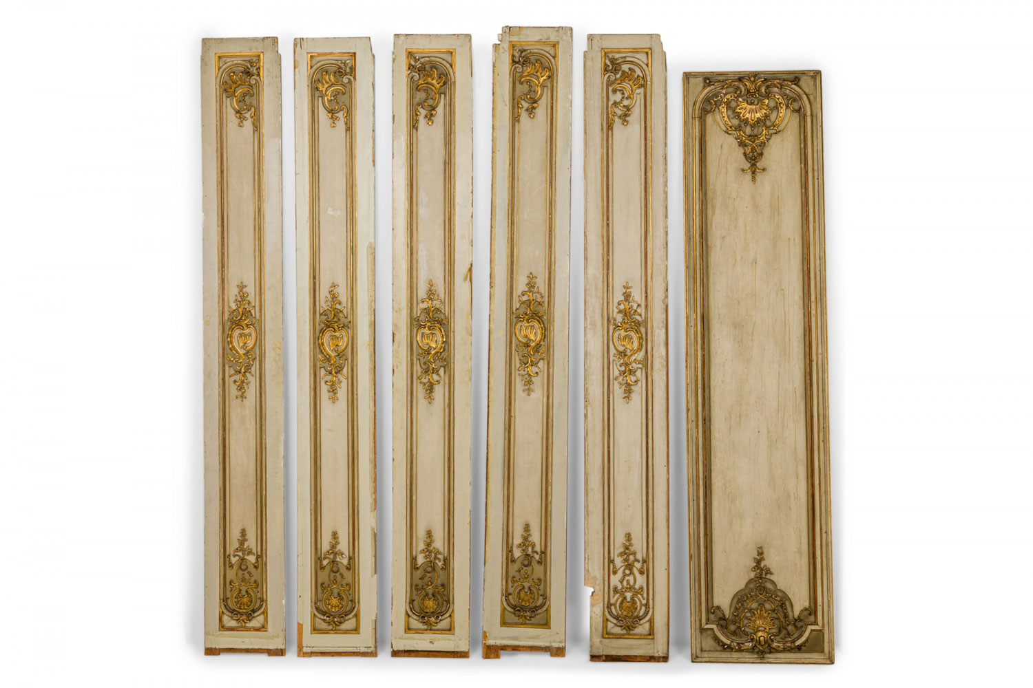 French louis xv gold and white panels