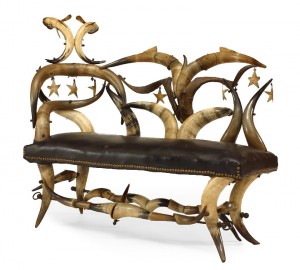 Rustic american victorian horn chaise