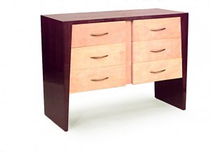 Art deco rosewood and sycamore chest