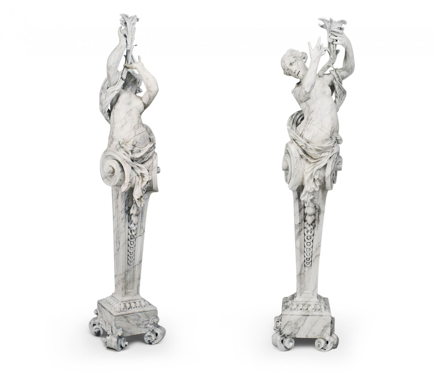 Outdoor iron female figure statuaries