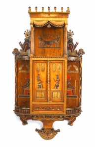 Egyptian Style painted hanging wall cabinet