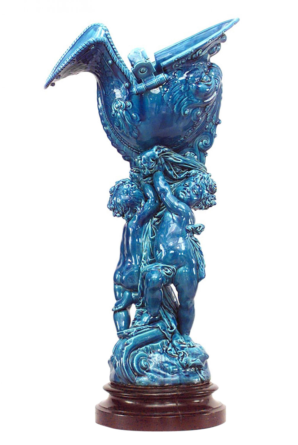 French victorian turquoise sevres porcelain cupid centerpiece 1