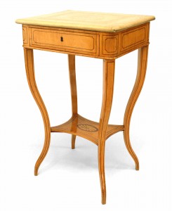 French charles x maple and marble end table
