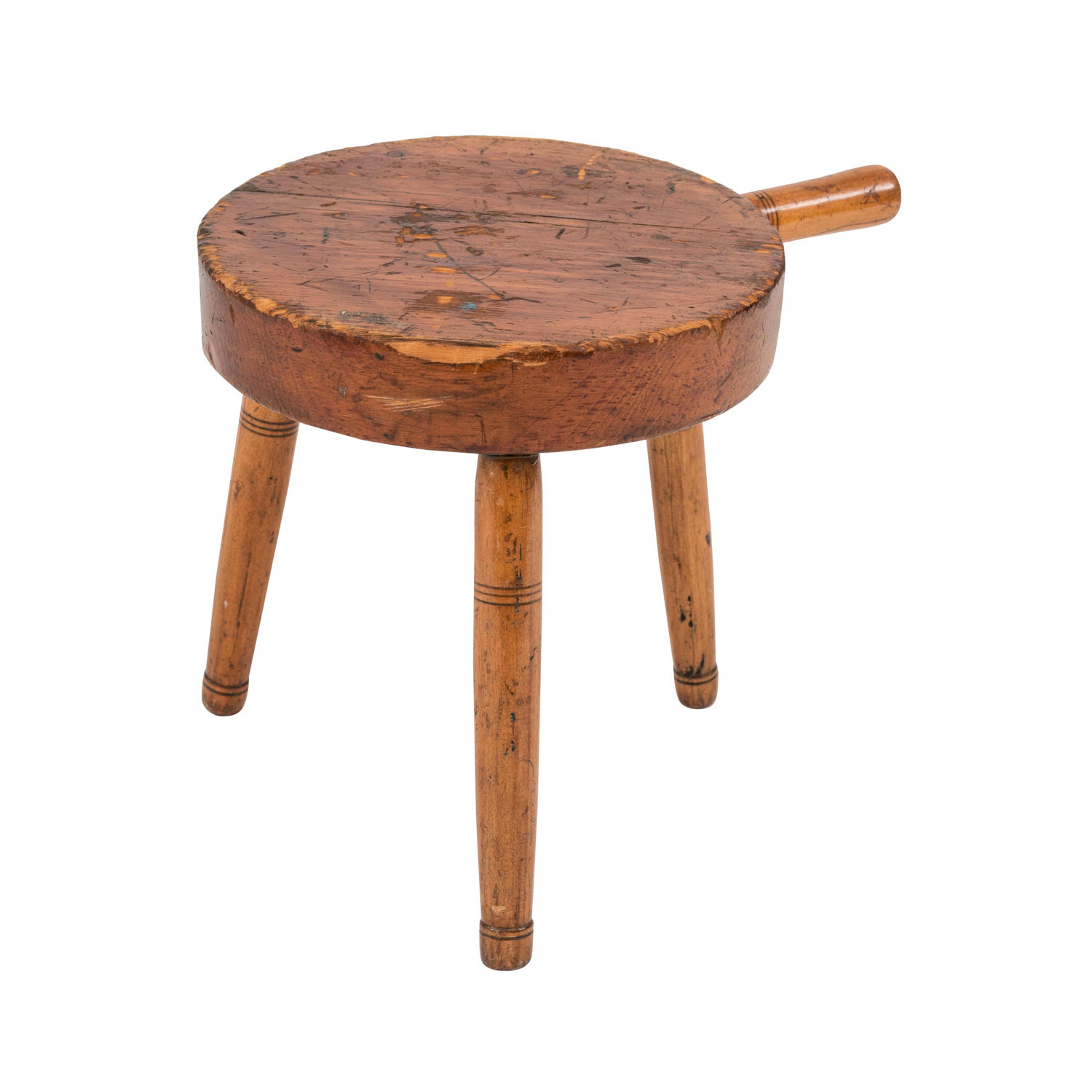 American country maple milking stool 1