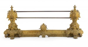 English georgian gilt bronze fire fender 1