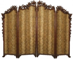 Black forest walnut 4 fold screen