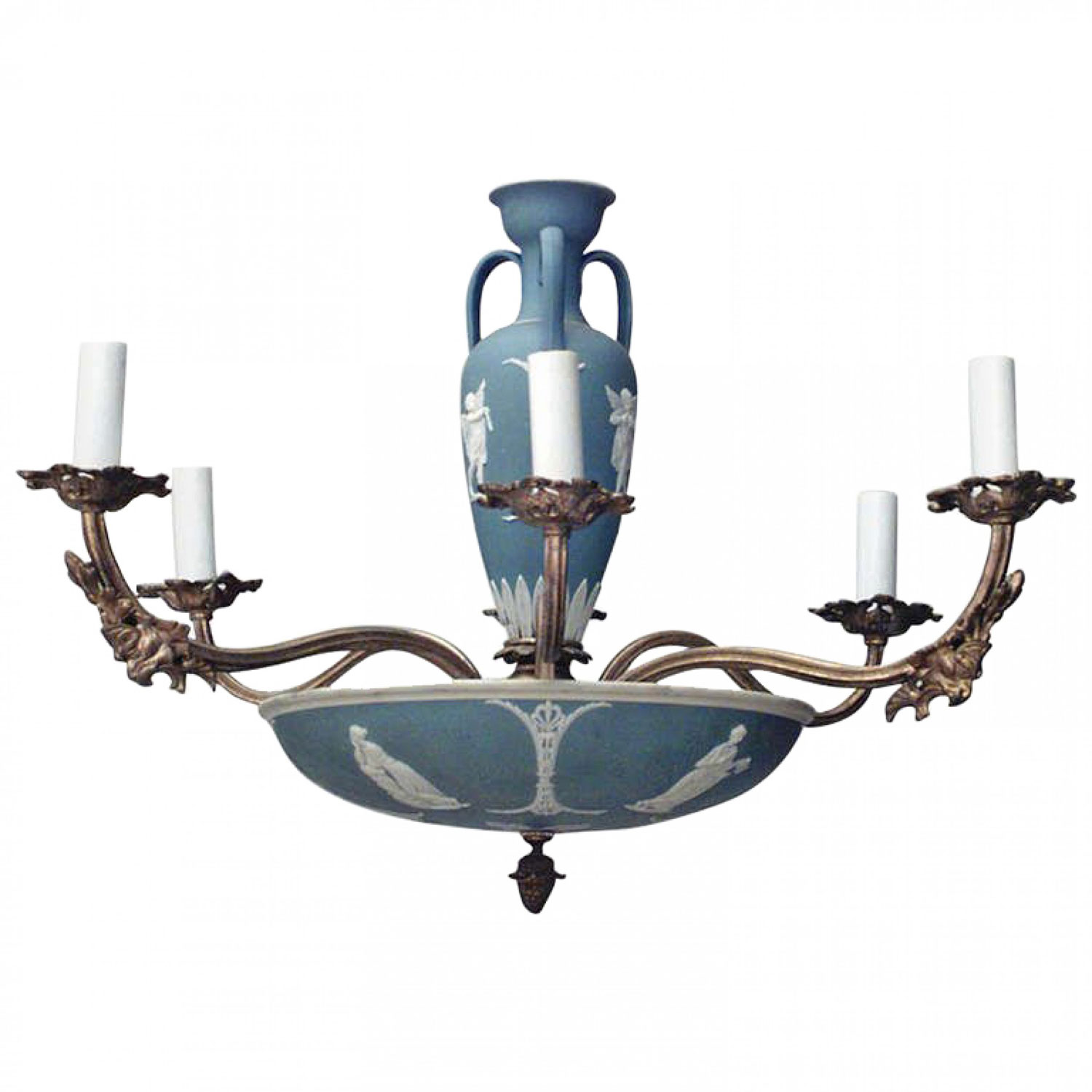 English victorian wedgwood bronze dore chandelier