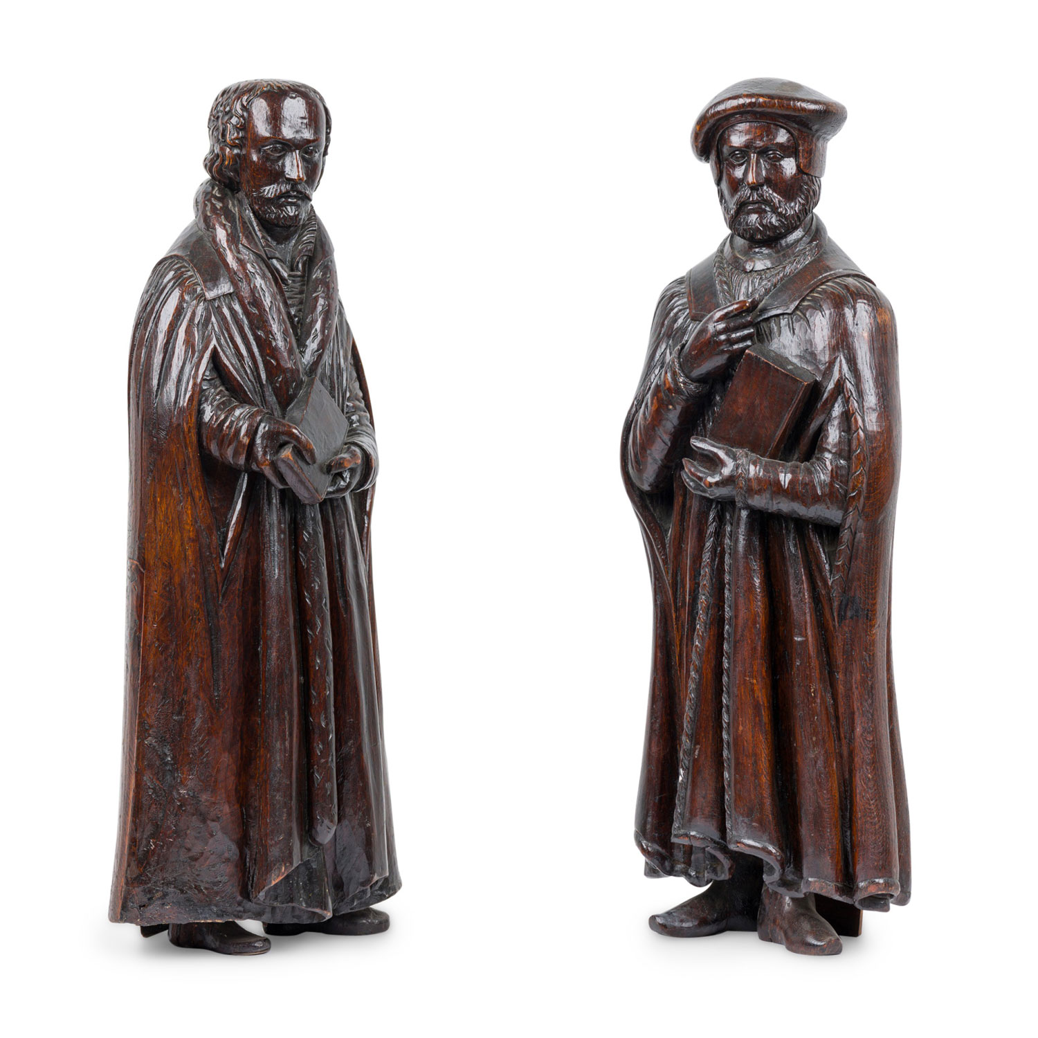 Renaissance walnut scholarly figures