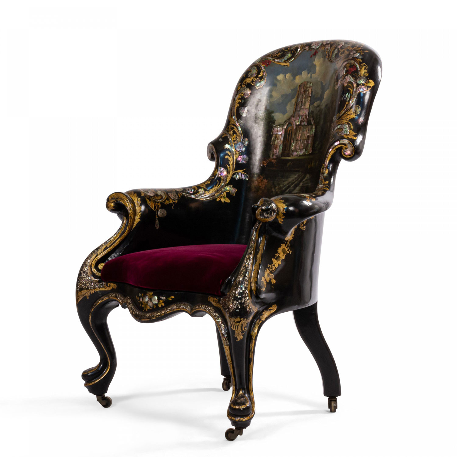English victorian bergere arm chair 1