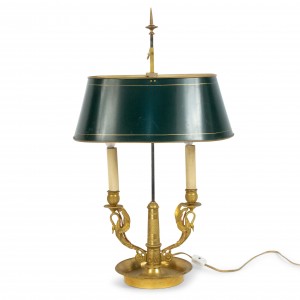 French empire bronze swan table lamp 2