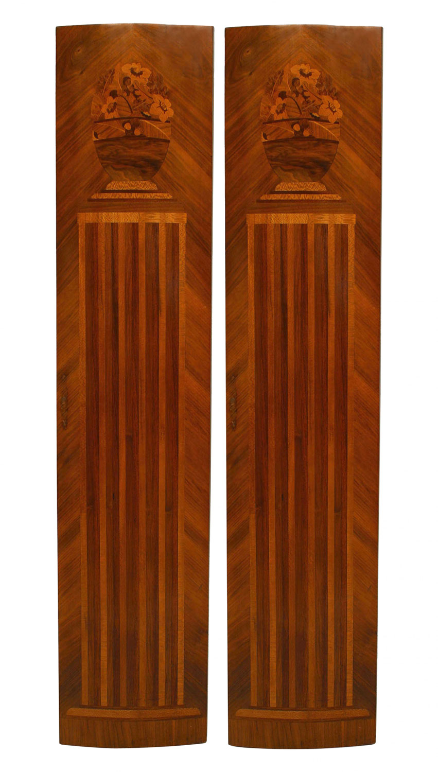 French art deco kingwood pilasters