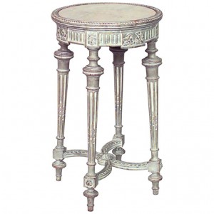 French louis xvi bleached round end table