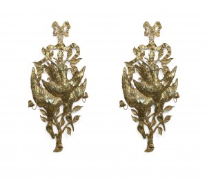 Rustic continental german style brass wall sconces