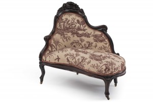 American victorian rosewood recamier