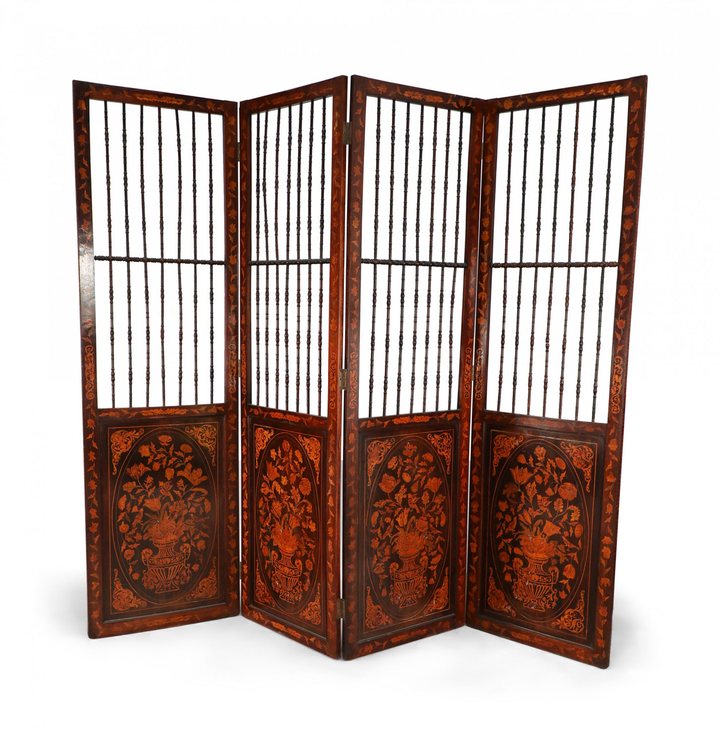 Dutch inlaid 4 fold screen