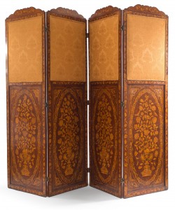 Dutch mahogany 4 fold screen