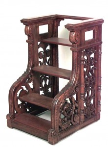French victorian walnut library