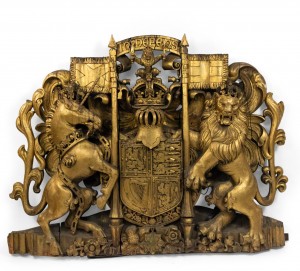 English georgian unicorn and lion coat of arms