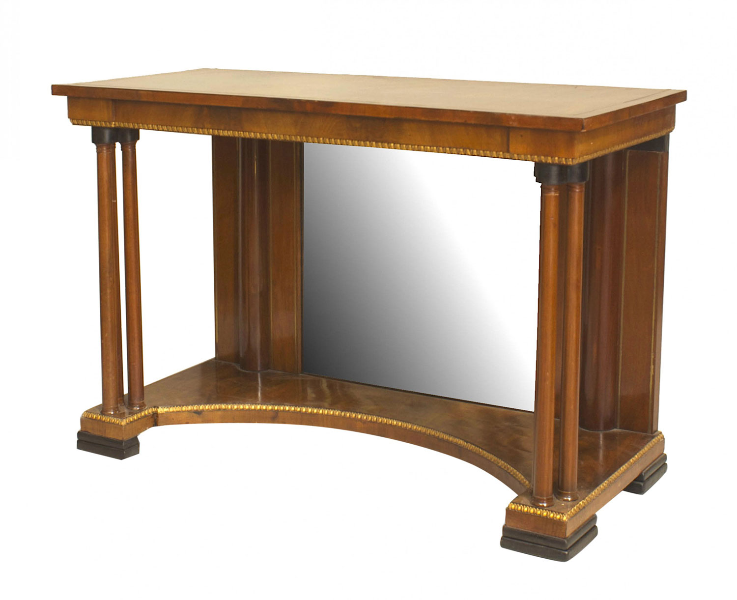 Russian neoclassic mahogany and mirrored console table