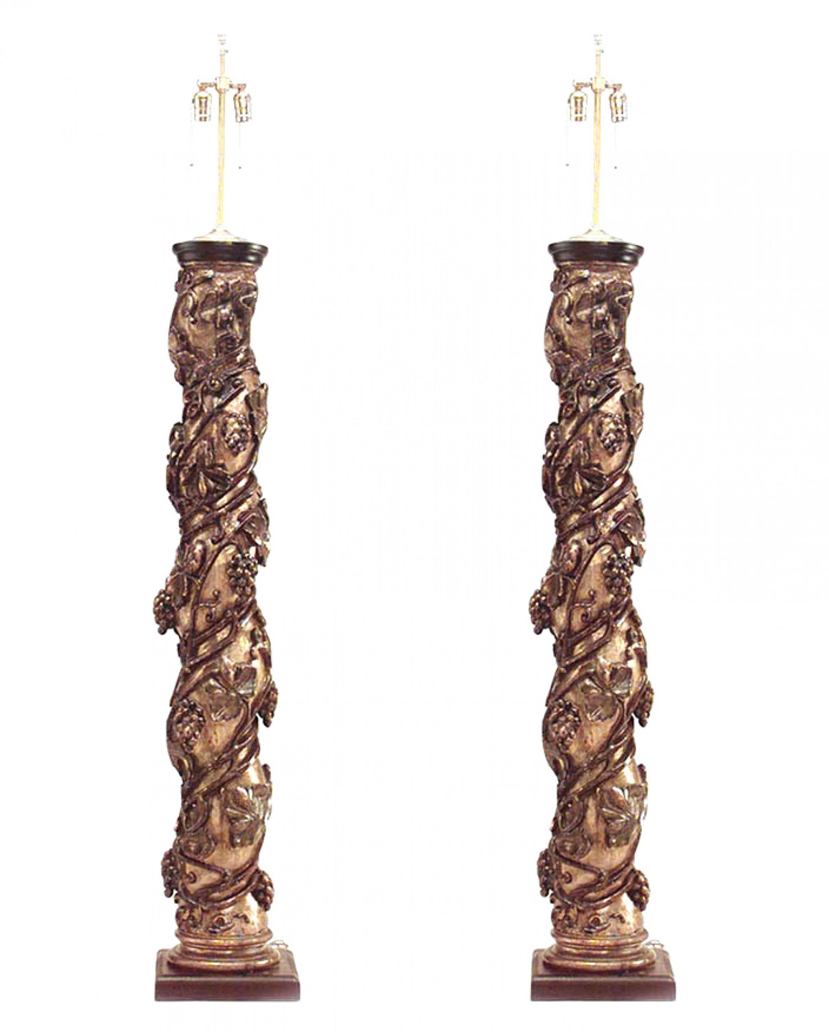 Italian rococo gilt polychromed floor lamps 1