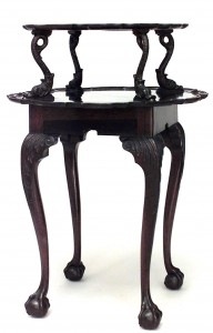 English chippendale mahogany 2 tier table
