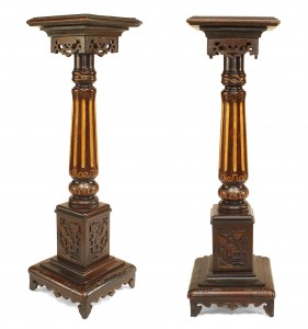 Pair english regency column pedestals