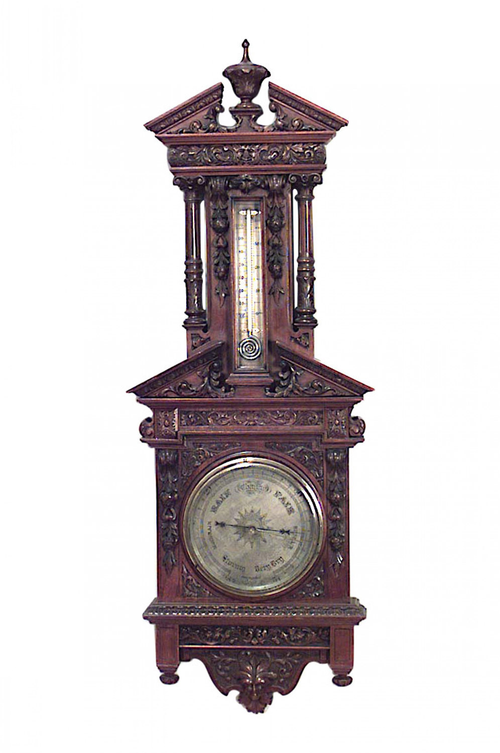 English victorian walnut wall barometer