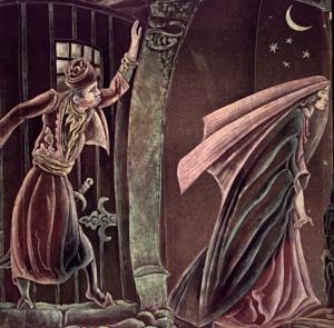 American art deco velvet persian people wall hanging