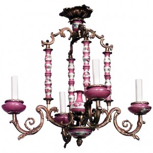 French louis xv style sevres porcelain chandelier 1