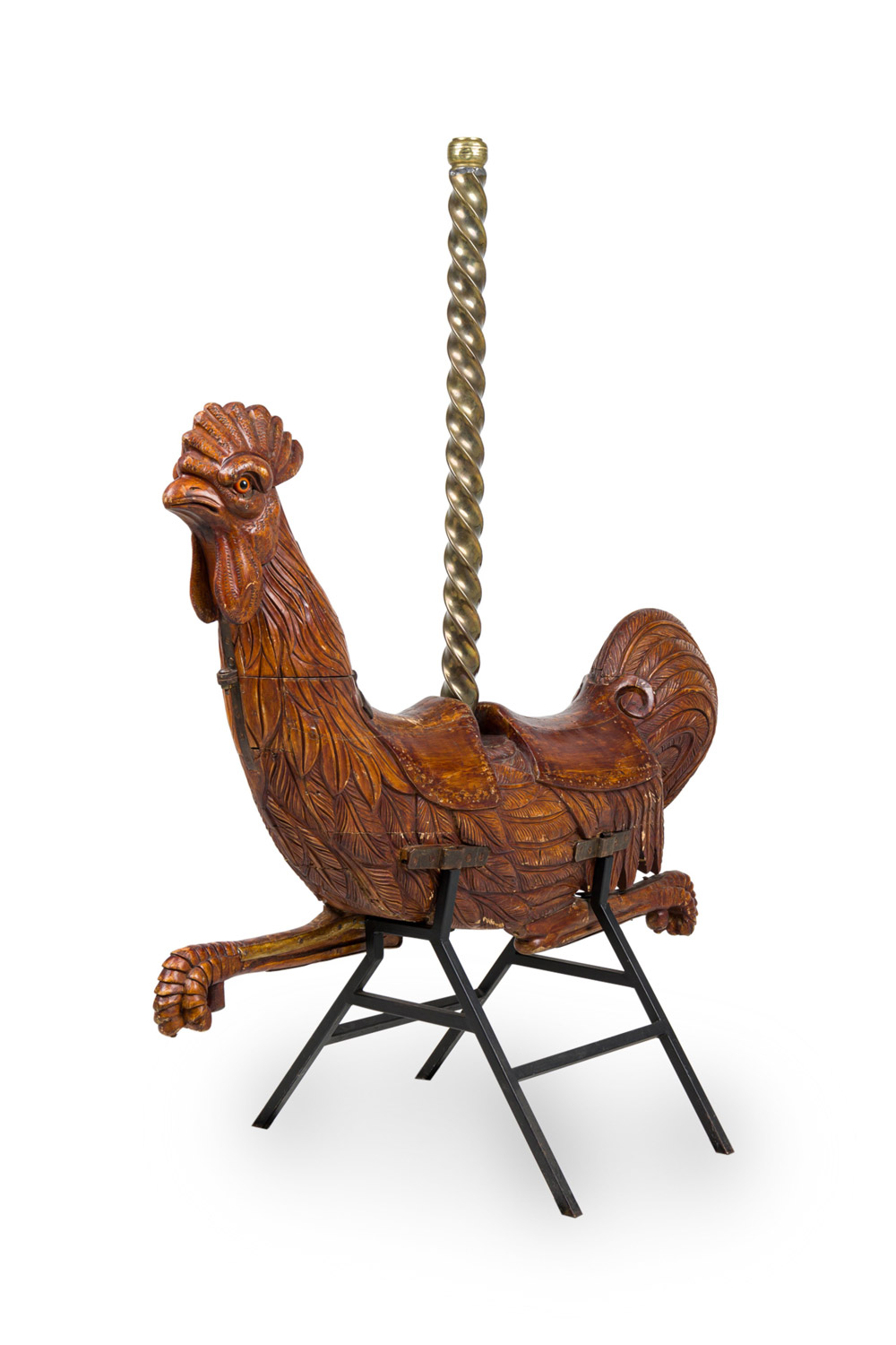 Monumental carousel rooster figure