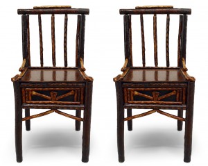 Seating chair set rustic adirondack wood 040924a