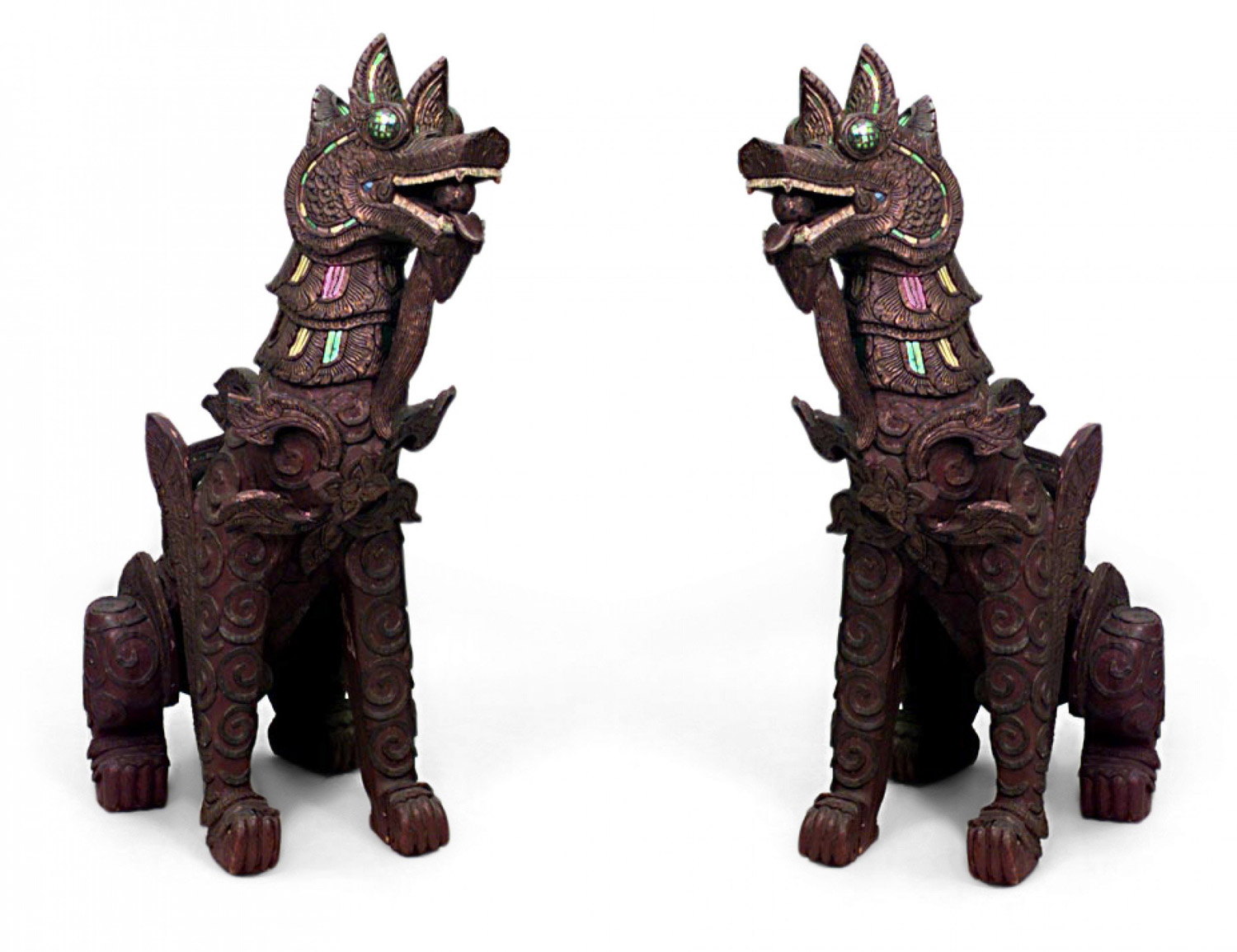 Chinese carved foo dogs