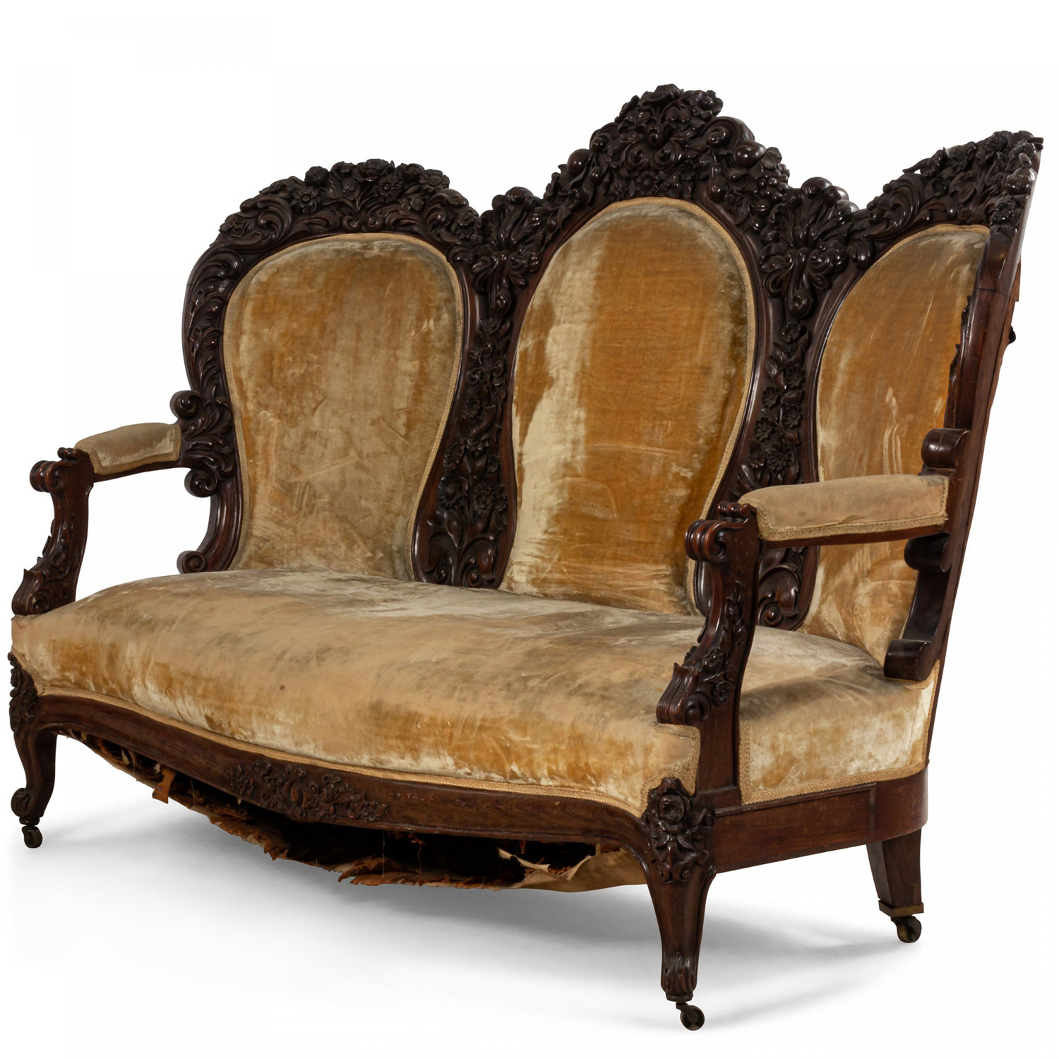 American victorian rosewood settee