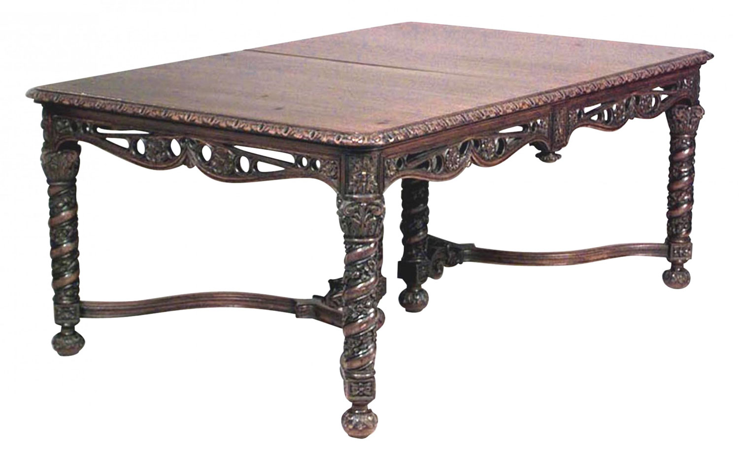 English victorian gothic revival mahogany dining table