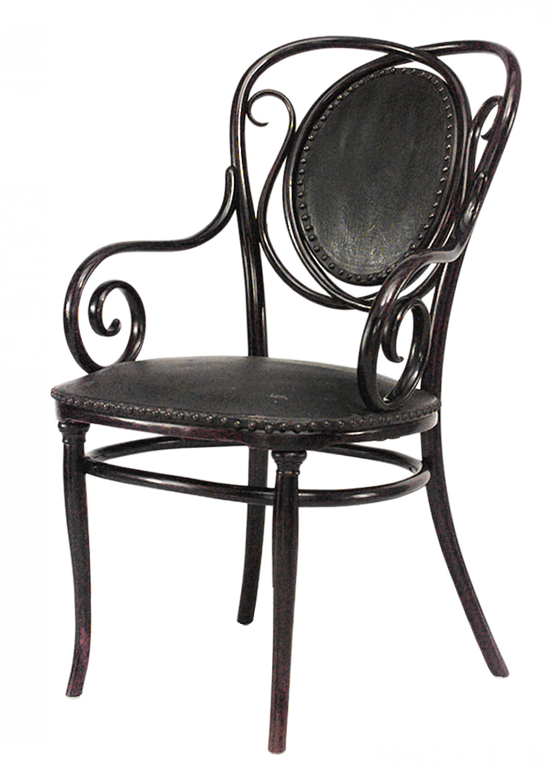 Bentwood scroll arm chair