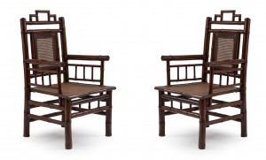 Bamboo spindle arm chairs 1