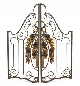 French art deco iron and gilt gates