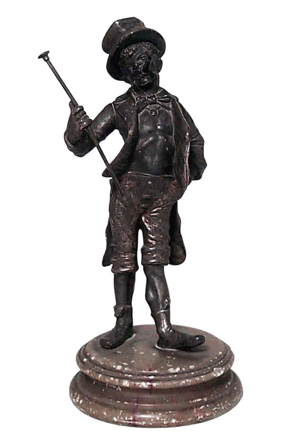 Victorian metal strutting man figure